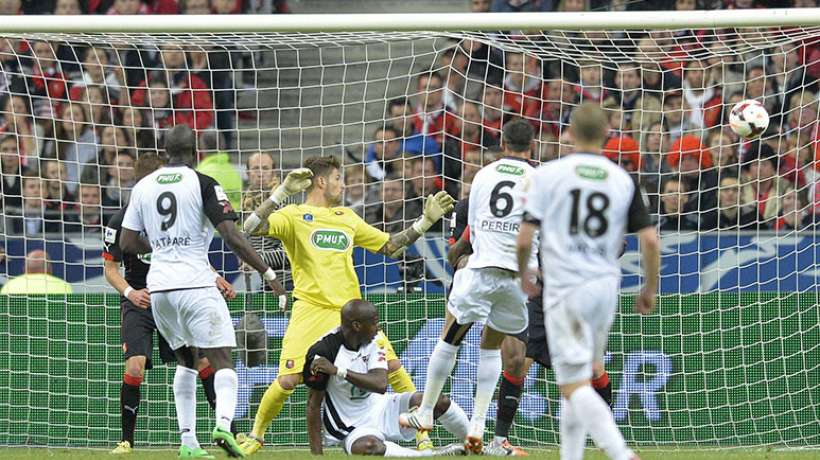 Fanion EA Guingamp Vs Stade Rennais – Finale Coupe De France 2014 (27x22 Cm)
